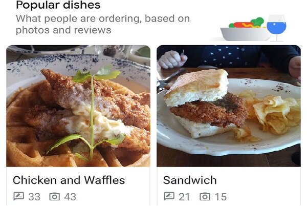 نقشه گوگل غذاهای محبوب هر رستوران را مشخص می‌کند