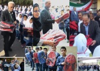 اهداء کیف به دانش آموزان مدارس قلم چی + عکس