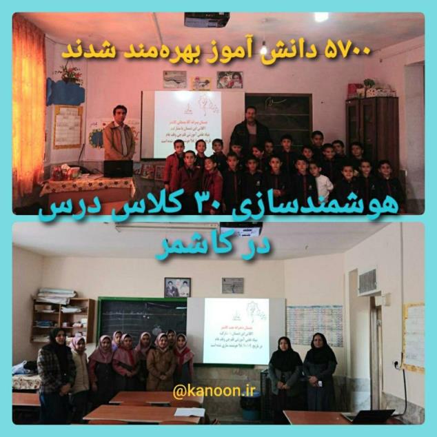 5700 دانش آموز بهره مند شدند: هوشمندسازی 30 کلاس درس در کاشمر