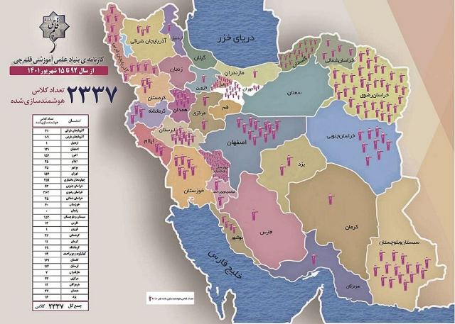 کارنامه 3000 پروژه هوشمندسازی و تجهیز مدارس توسط بنیاد قلم‌چی