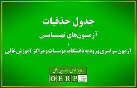 حذفیات امتحانات نهایی پایه‌های یازدهم، دوازدهم و کنکور