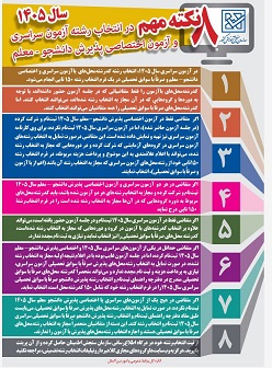 اینفوگرافیک 8 نکته مهم در  انتخاب رشته آزمون سراسری 1405