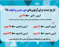 تاریخ جدید آزمون های کانون در پایه هفتم