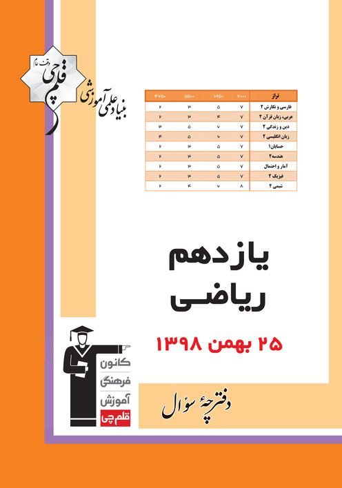 برنامه تفصیلی آزمون 25 بهمن پایه یازدهم ریاضی