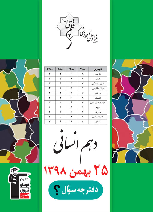 برنامه تفصیلی آزمون 25 بهمن پایه دهم انسانی