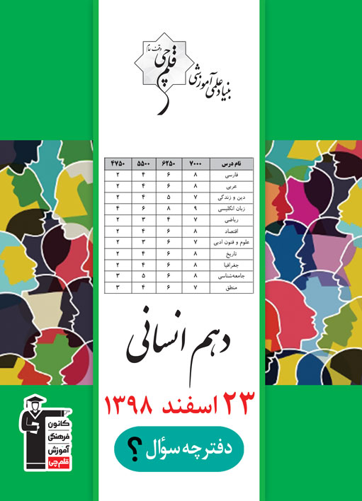 ویژگی‌های آزمون 23 اسفند پایه دهم انسانی