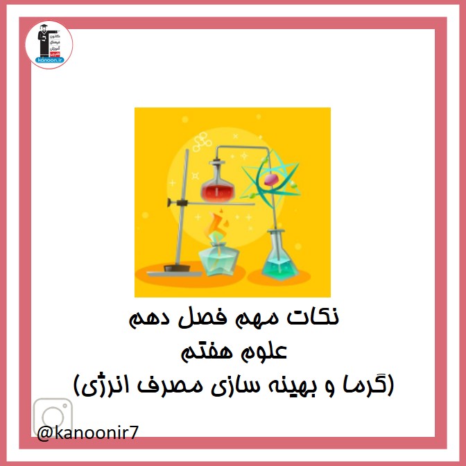 گرما و بهینه سازی مصرف انرژی- نکات مهم علوم هفتم- فرخنده دشتی