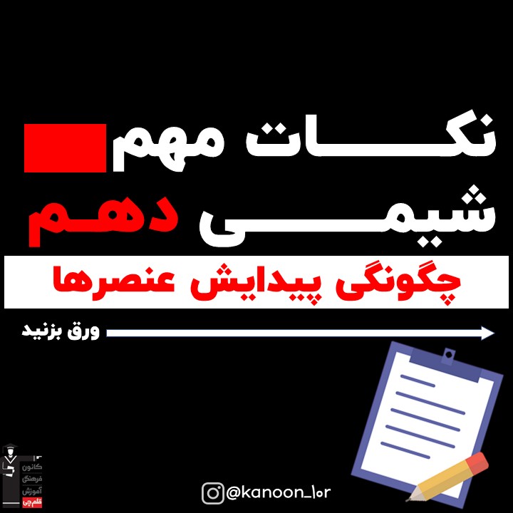 چگونگی پیدایش عنصرها_درسنامه شیمی دهم_فاطمه احدزاده