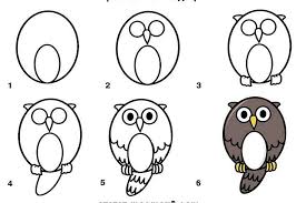 آموزش نقاشی برای کودکان (آموزش مرحله به مرحله نقاشی جغد)