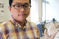 پنلی شبیه کاغذ دیواری که نور خورشید و لامپ‌را جذب می‌کند