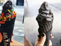 بستنی سیاه زغال چوب خوشمزه‌ترین طعم!