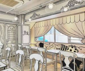 کافه کارتونی دو بعدی