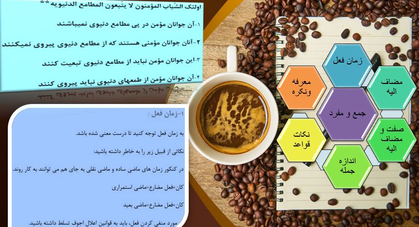 روش‌های تست زنی در قسمت ترجمه درس عربی