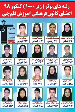 رتبه‌های برتر زیر 1000 کنکور 98  مهرریز