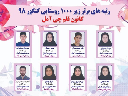 رتبه‌های برتر زیر 1000 کنکور 98 آمل