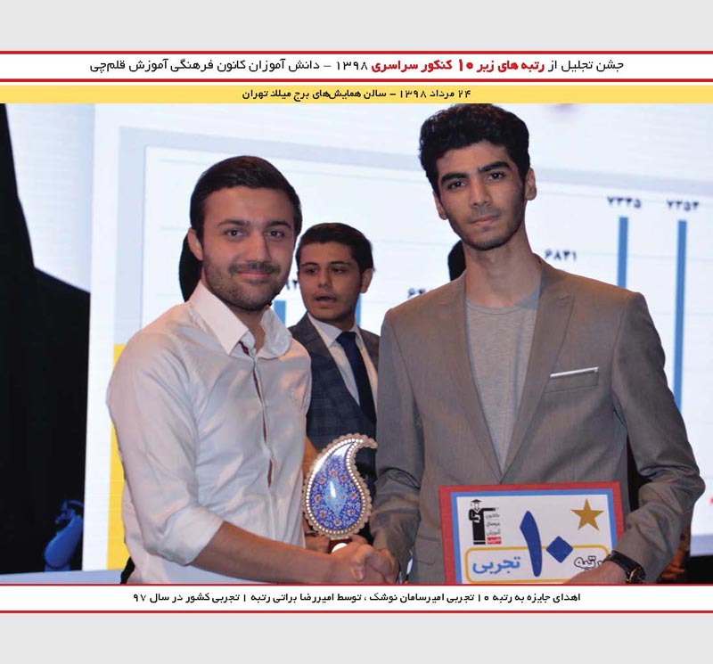 امیر سامان نوشک رتبه 10 و رضا براتی رتبه 1 کنکور 97