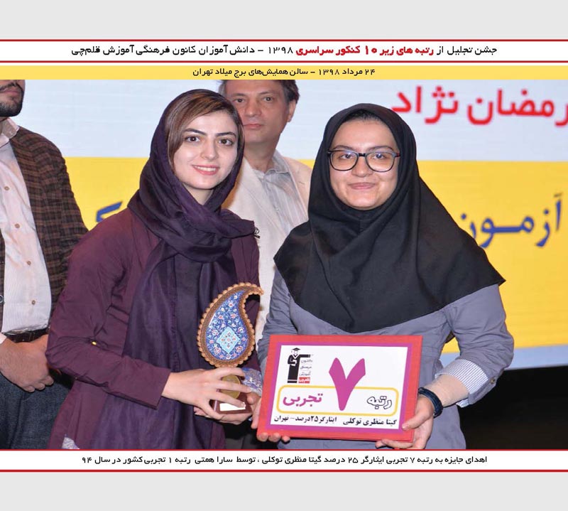 گیتا منظری توکلی رتبه 7 و سارا همتی رتبه 1 کنکور 94