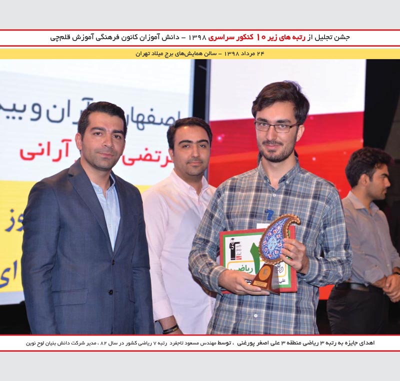 علی اصغر پور غنی رتبه 3 ریاضی و مسعود تاجفرد رتبه 7 کنکور 82