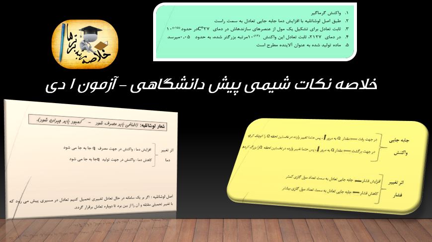 خلاصه نکات شیمی پیش دانشگاهی مختص آزمون 1 دی
