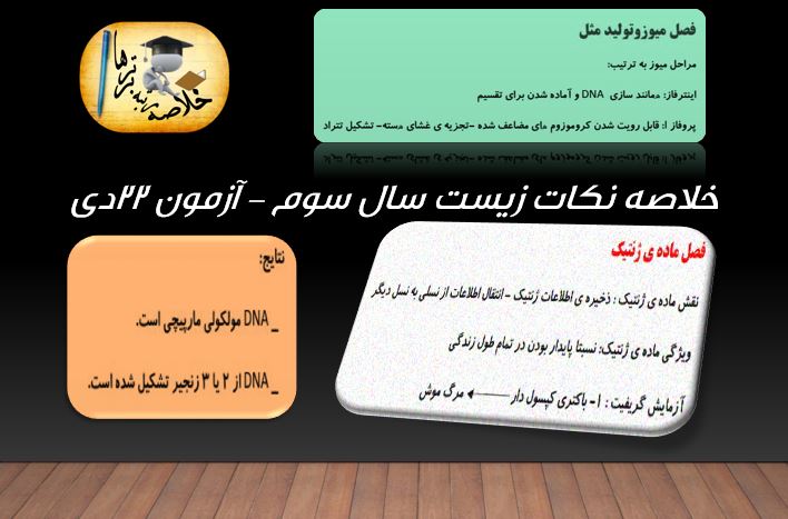 خلاصه نکات زیست شناسی مختص آزمون 22 دی