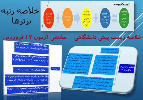 خلاصه فصل 1 تا 5 زیست شناسی پیش دانشگاهی مختص آزمون 17 فروردین