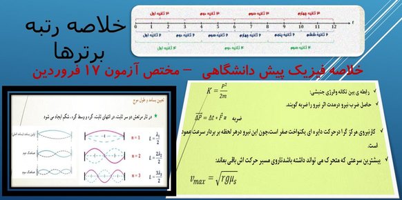 خلاصه 4 فصل اول فیزیک پیش دانشگاهی مختص آزمون 17 فروردین