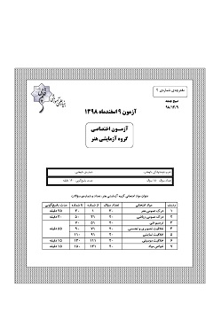 سوالات ساده آزمون 9 اسفند هنر