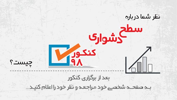 سطح دشواری کنکور 98 - تجربی ، ریاضی ، انسانی ، هنر و زبان