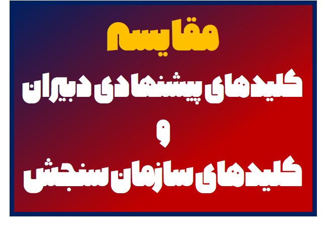 مقایسه کلیدهای سنجش و کلیدهای پیشنهادی دبیران (کنکور 1400)