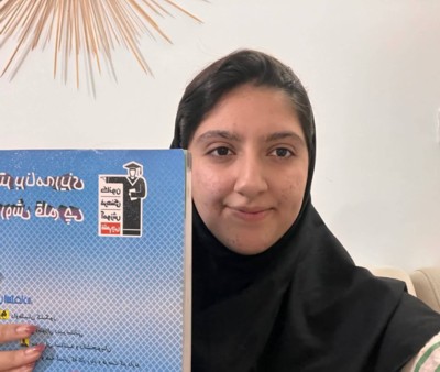 ساینا رضازاده پایه 11ریاضی،عضو باشگاه 1000تائی و 6پیشرفت در آزمون