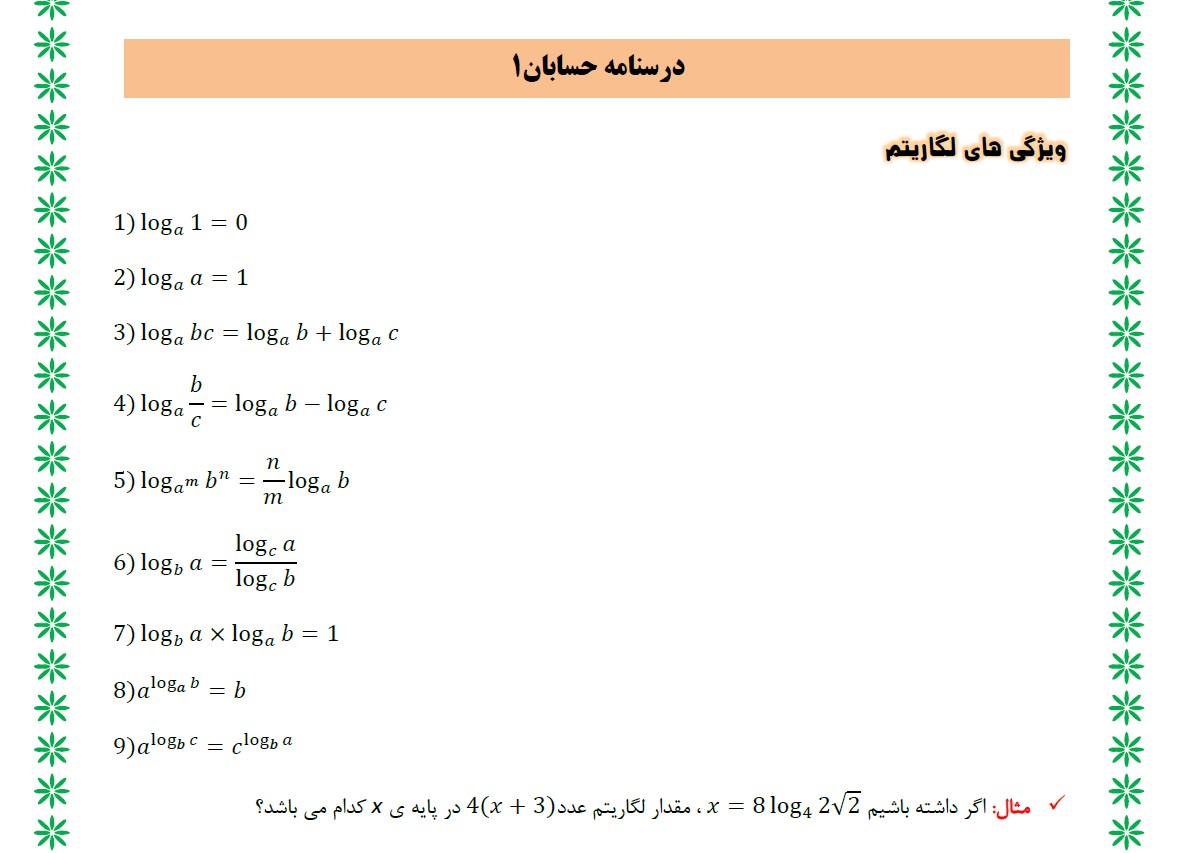 توابع نمایی و لگاریتمی-صفحه 80 تا 151-حسابان1-احسان غنی زاده