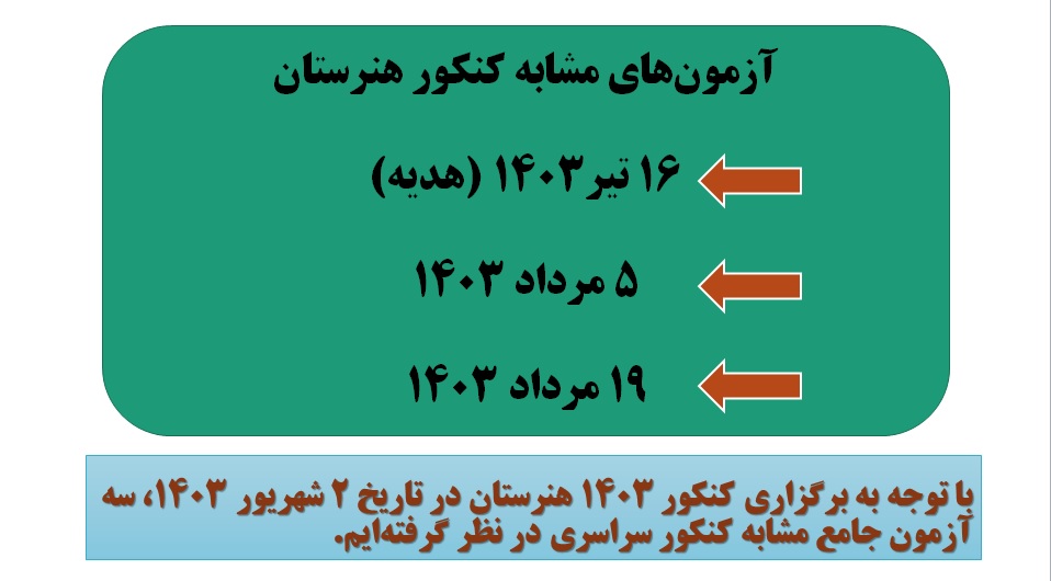 ویژگی‌های آزمون‌های مشابه کنکور هنرستان