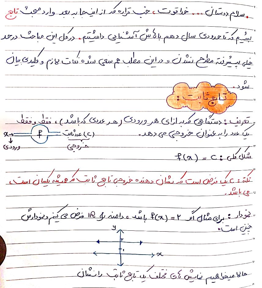 ریاضی یازدهم،تابع ثابت همانی چندضابطه-درسنامه تست-مبینااحدنیا