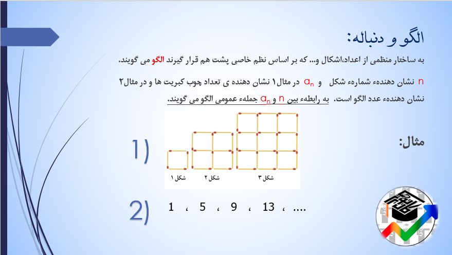 الگو و دنباله-ریاضی-خلاصه و جمع بندی و تست پرتکرار-ثنا سلوک
