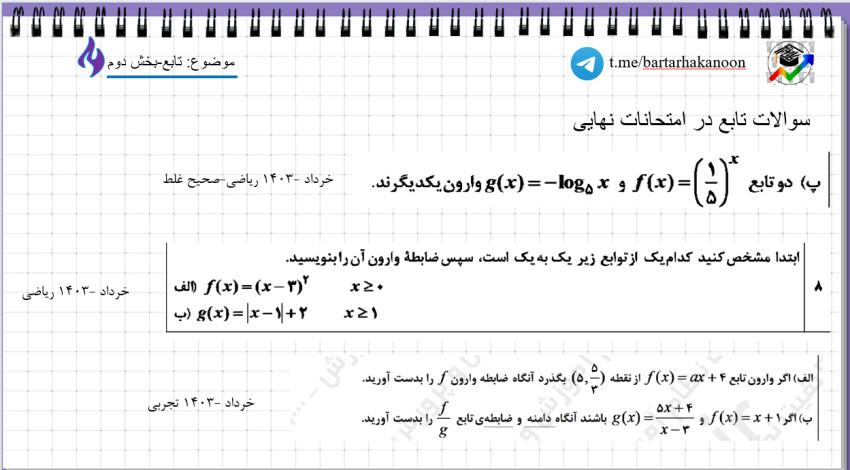 تابع(بخش دوم)-حسابان-درسنامه- سروش اسماعیلی