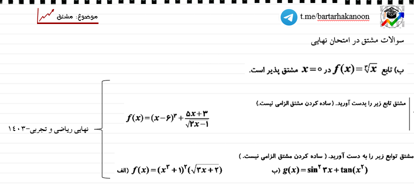 تابع مشتق-درسنامه- سروش اسماعیلی