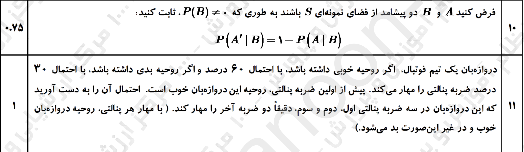 احتمال شرطی - آمار و احتمال -درسنامه+تست-حسین فرهادزاده
