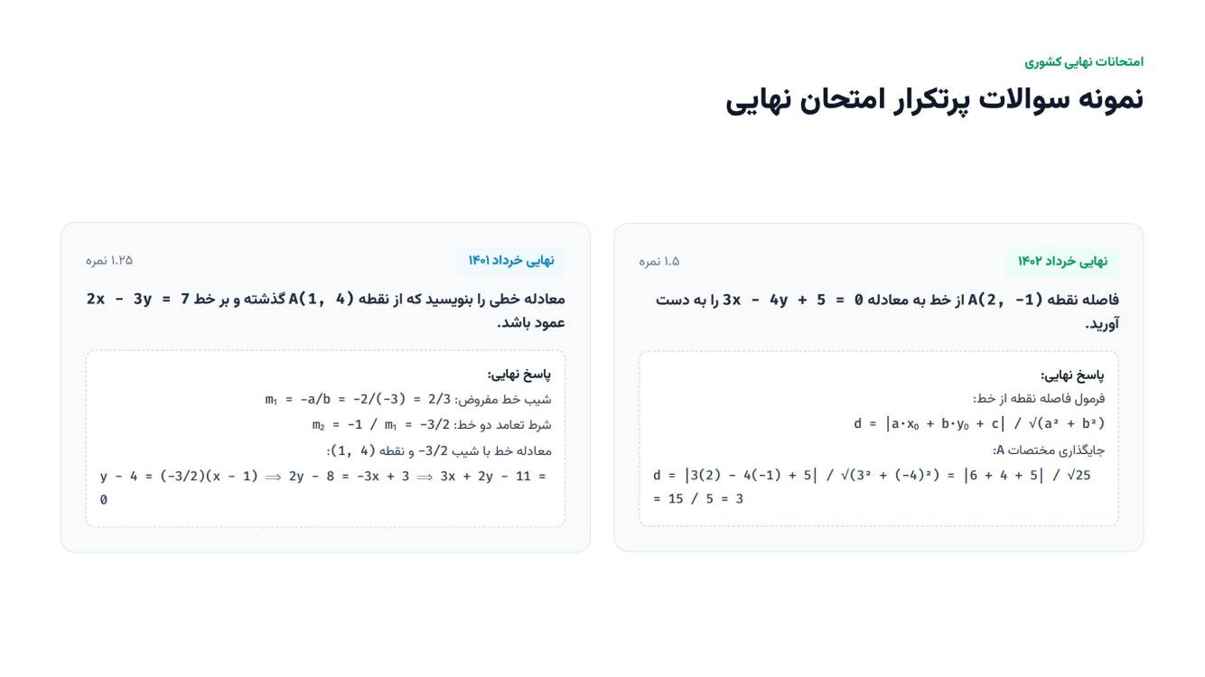 آشنایی با هندسه تحلیلی -حسابان یازدهم-درسنامه+تست-حسین فرهادزاده