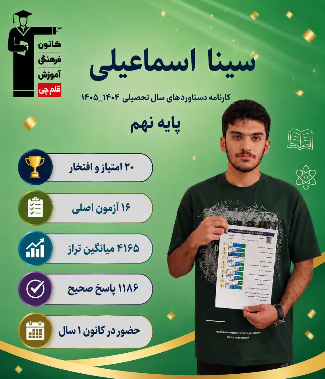 گفتگو با سینا اسماعیلی قبولی تیزهوشان نهم به دهم از ایلام1