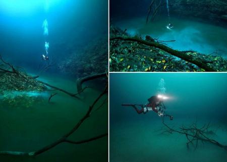 تصاویرباورنکردنی ازیک «رودخانه‌» که درعمق 50متری آب جریان دارد