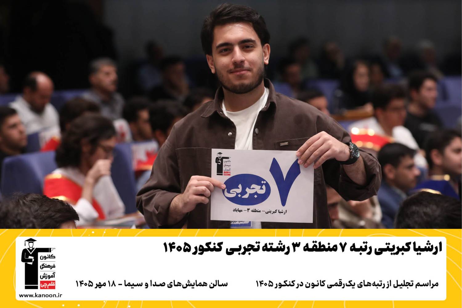 گفتگوی کوتاه کاظم قلم چی با ارشیا کبریتی رتبه 7 منطقه 3تجربی 1405