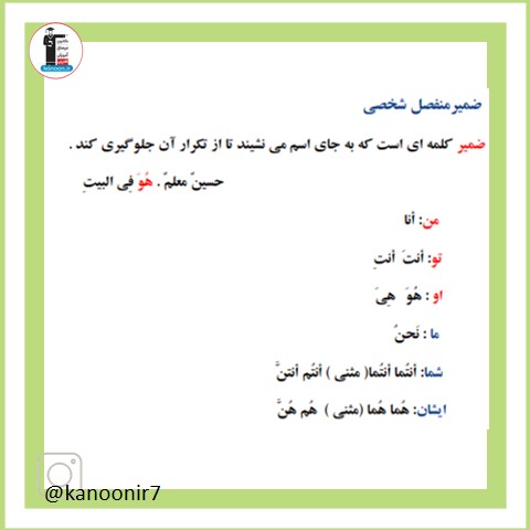 نکات درس 4 - عربی هفتم - فرخنده دشتی