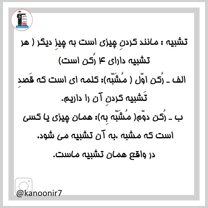 نکات تشبیه - فارسی هفتم - فرخنده دشتی