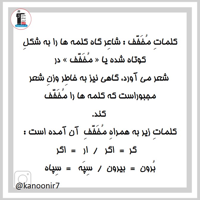 نکات کلمات مخفف - فارسی هفتم - فرخنده دشتی