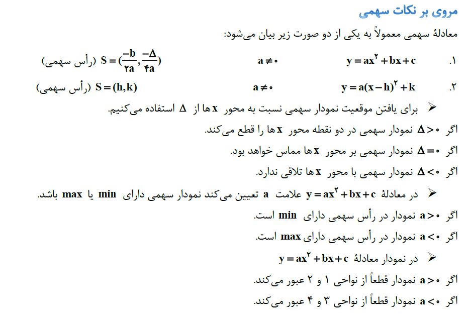 درسنامه ریاضی دهم تجربی مرتبط با آزمون 19 اسفند - روژینا رستار