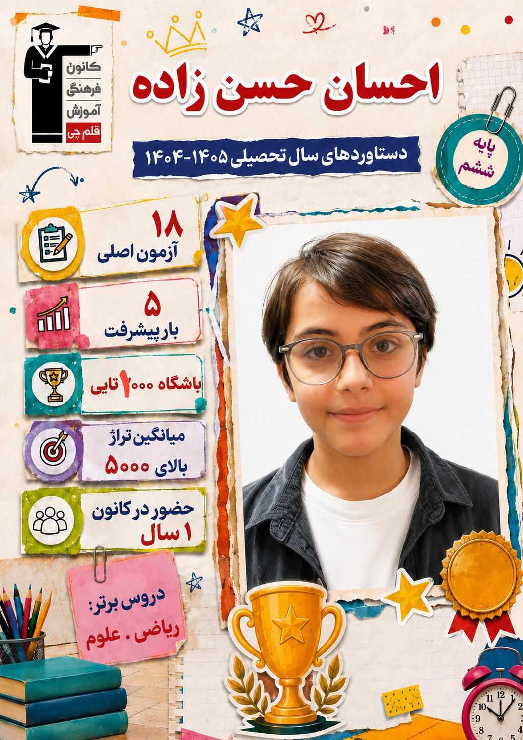 گفت و گو با احسان حسن زاده از ششم دبستان تا قبولی در تیزهوشان
