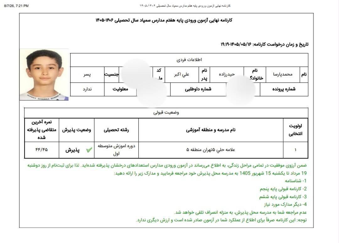 گفت و گو با محمدپارسا حیدرزاده از ششم دبستان تا قبولی در تیزهوشان