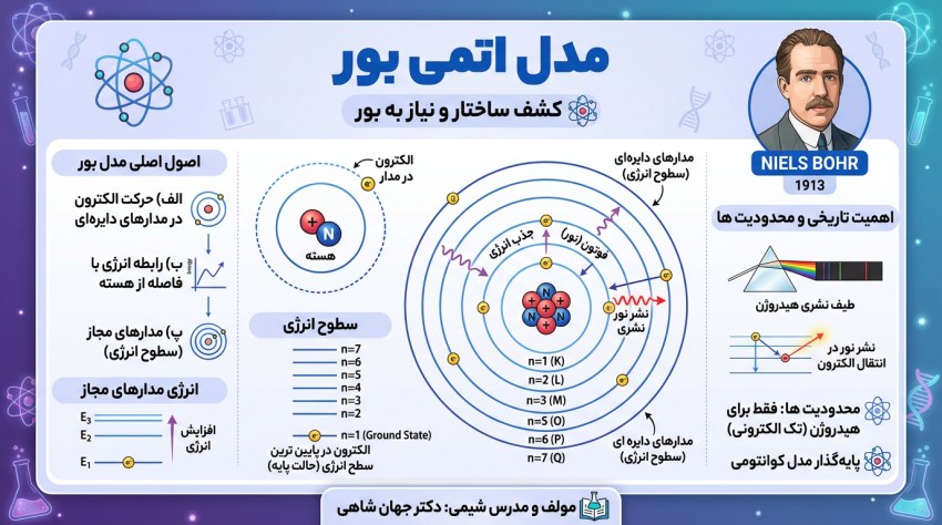 مدل اتمی بـور + مدل اتمی کوانتومـی