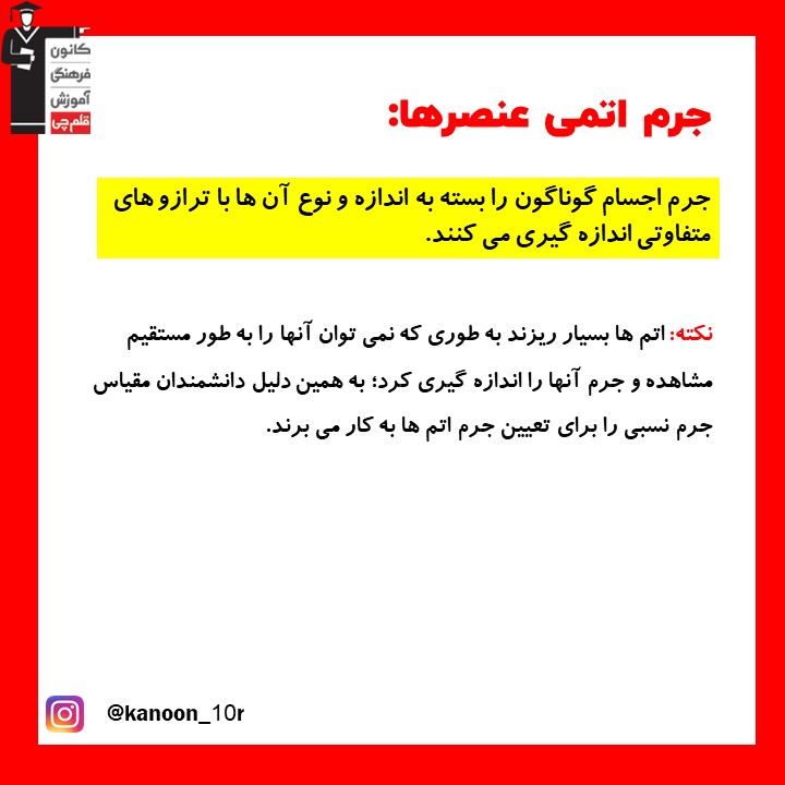 جرم اتمی عنصرها_درسنامه شیمی دهم_فاطمه احدزاده