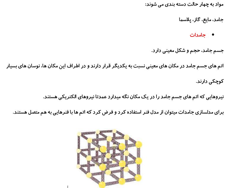 حالت‌های ماده_درسنامه فیزیک دهم_فاطمه احدزاده